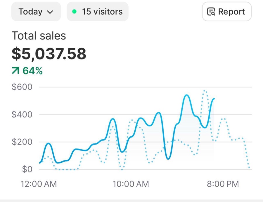 Выручка магазина на Shopify